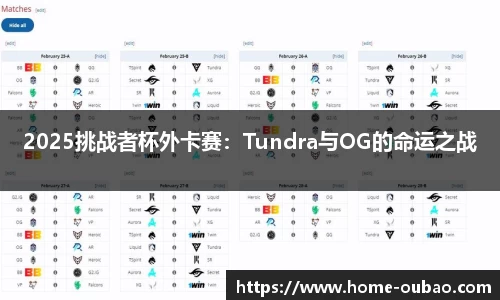 2025挑战者杯外卡赛：Tundra与OG的命运之战